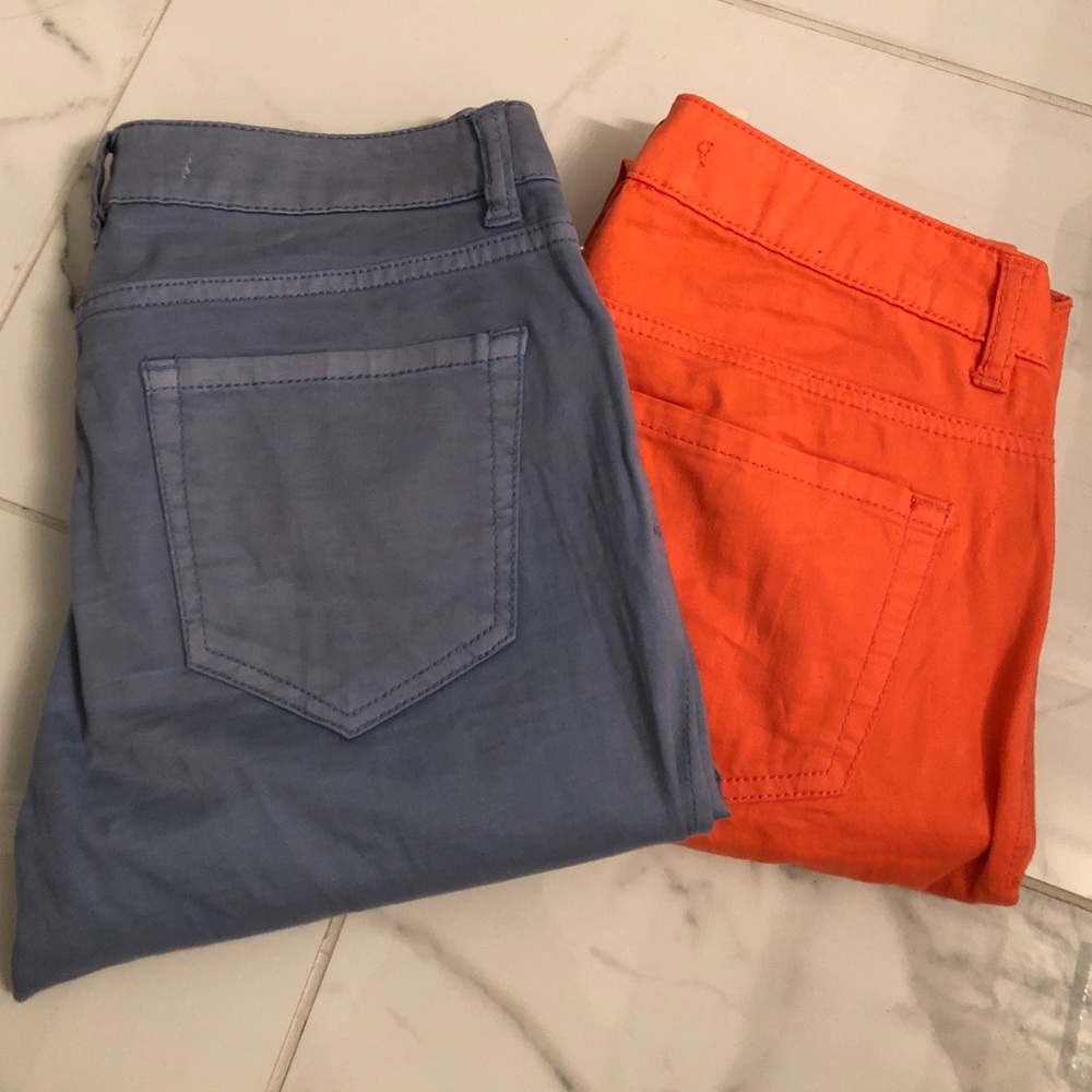 TWO pairs (Blue & Bright Orange) Spring Pants